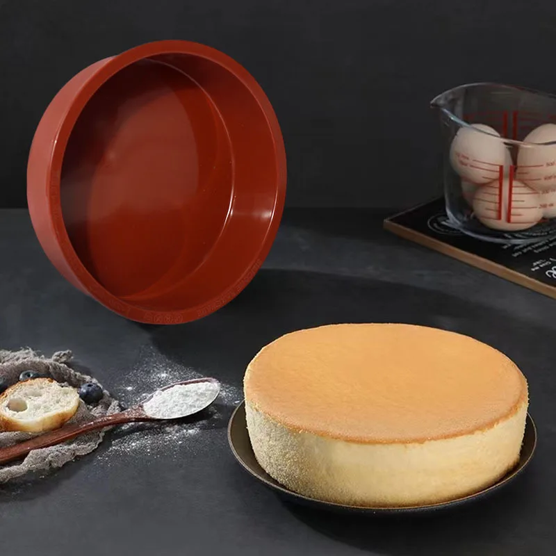 Uarter Non-stick Silicone Cake Pan Non-toxic Silicone Cheesecake Pan Round  Silicone Bakeware Pan with Different Sizes for Baking Double-layer Cake, 8  Inch and 6 Inch, Set of 2, Multi Color