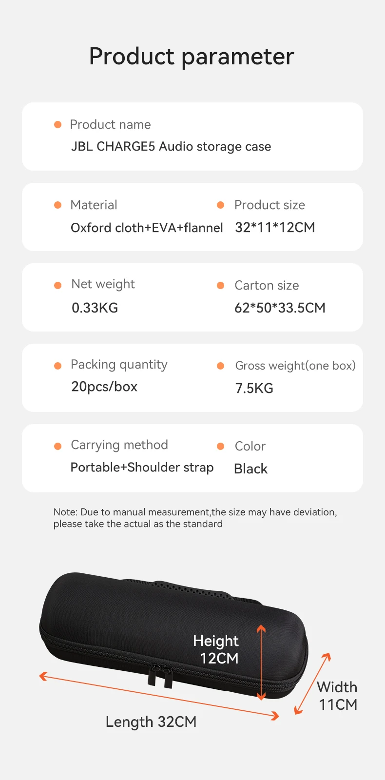 Hard EVA Travel Box Protective Cover Carrying Storage Bag Case for JBL Charge 5 Wireless Bluetooth Speaker Portable Shoulder bag