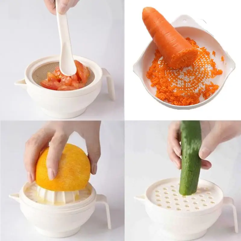 Food Grinding Bowl Baby Feeding Tool Children Manual Food Grinder Filter Juicer Puree Processor