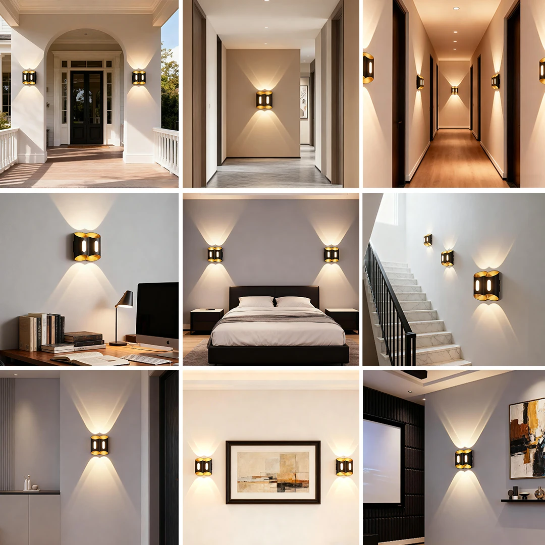 LED Wall Lamps 6W Cold White Warm White Waterproof Outdoor Interior Modern  Aluminum Wall Lights For Bedroom Living Room Decor