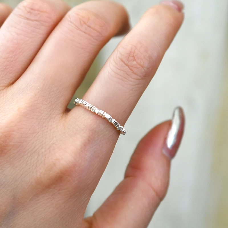Silver Ring ASHIQI Natural Freshwater Pearl Glossy Broken Silver Ring 925 Sterling Silver Jewelry Party Gift for Girls silver ring silver rings