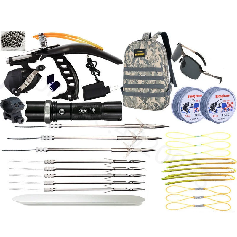 Professional Fishing Slingshot Outdoor Fish Shooting Equipment Set With Fishing Wheel Fish Dart