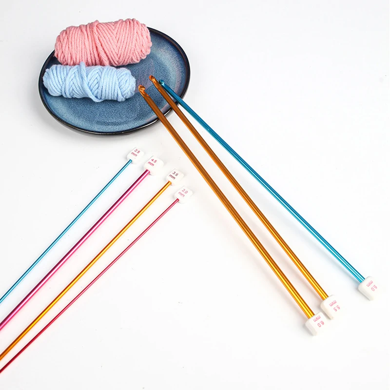 1/2Pcs 2.5mm-11mm Tunisian Afghan Crochet Hooks Multicolor Sweater Needle  Long Aluminum Weaving Tool for Knitting Scarf Sweater