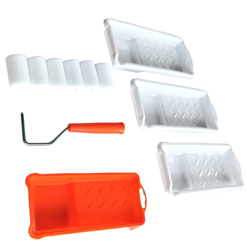 2 Inch Small Paint Roller Kit High-Density Foam Paint Roller Paint Tray Liner For Wall Painting Tools
