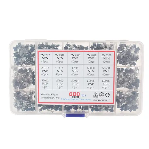 50-900PCS Transistors kit NPN PNP S8050 S8550 S9012 2N3904 2N3906 C1815 A1015 MJE13001 BC327 BC337 BC517 BC547 BC548 BC549 BC558 - Image 16