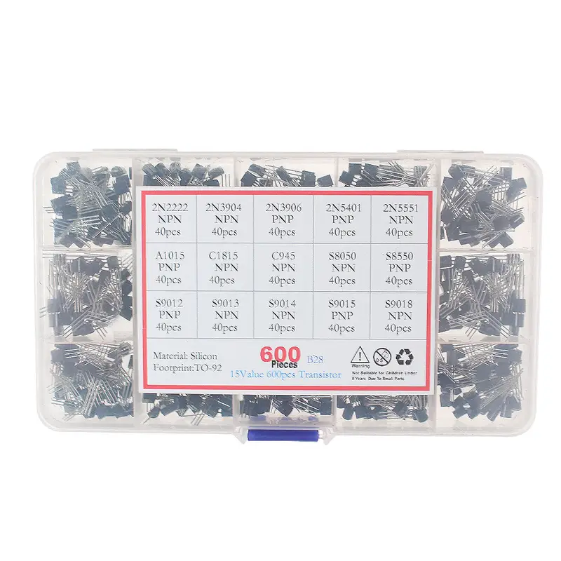 50-900PCS Transistors kit NPN PNP S8050 S8550 S9012 2N3904 2N3906 C1815 A1015 MJE13001 BC327 BC337 BC517 BC547 BC548 BC549 BC558 - Image 16