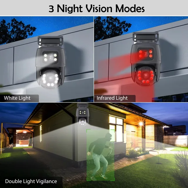 Gadinan PTZ Dual Screens Smart Wired POE IP Camera 6MP Dual Lens Tracking Motion Detection Two-way Audio CCTV Video Surveillance 2
