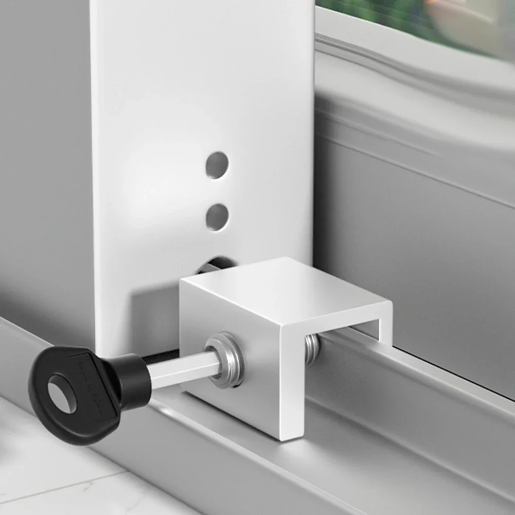 2pc Adjustable Window Lock Stopper Safety Locks For Kids And Pets Anti-theft Door Lock Non Punch Sliding Window Hardware