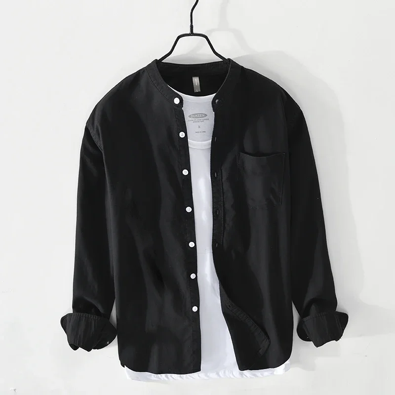 HIQOR Men's Fashion Casual Vintage Oxford Shirt - 100% Cotton