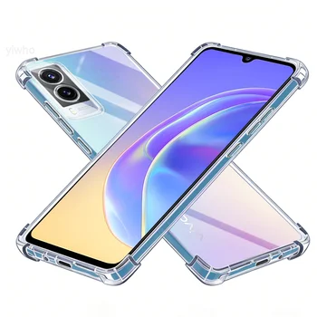Custodia trasparente per Vivo V21e 5G, cover posteriore antiurto, cristallina, protezione angoli, tagli precisi