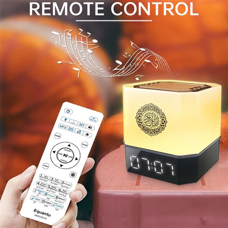 

Quran Mp3 Digital Touch Lamp LED Clock Quran Speaker Ramadan Player For Muslim Gift with App Control Dropshipping