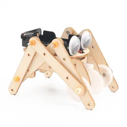 Educational DIY Science Toy Kit: Dinosaur Car Model & Wood Puzzle Game (Spider Robot)