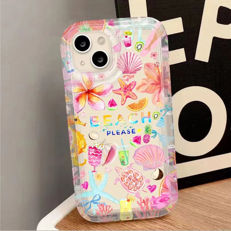Luxury Blue Marine Organism Silicone Phone Case Cover