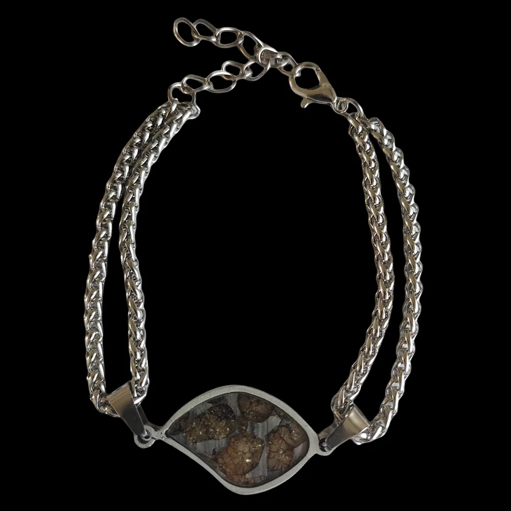 

Brenham Olivine Meteorite Bracelet Natural Olivine Meteorite Bracelet Women's Bracelet Jewelry adjustable -QB250