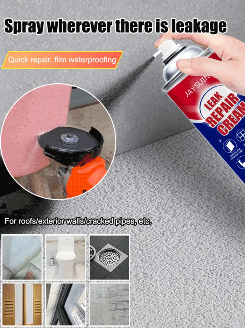 Waterproofing Spray for Bathroom Walls and Moisture Resistant Repair of Leaking Pipes
