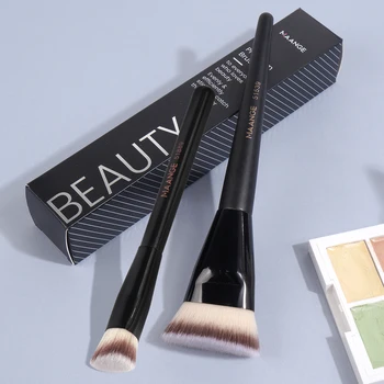 MAANGE 2 pezzi pennello per trucco impeccabile pennello per fondotinta piatto/angolare sotto gli occhi pennello per trucco per strumenti di bellezza crema liquida