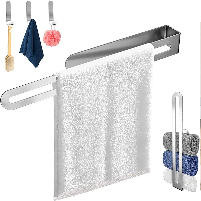 Toallero Baño Adhesivo 30 Cm, Acabado Pulido, Acero Inoxidable