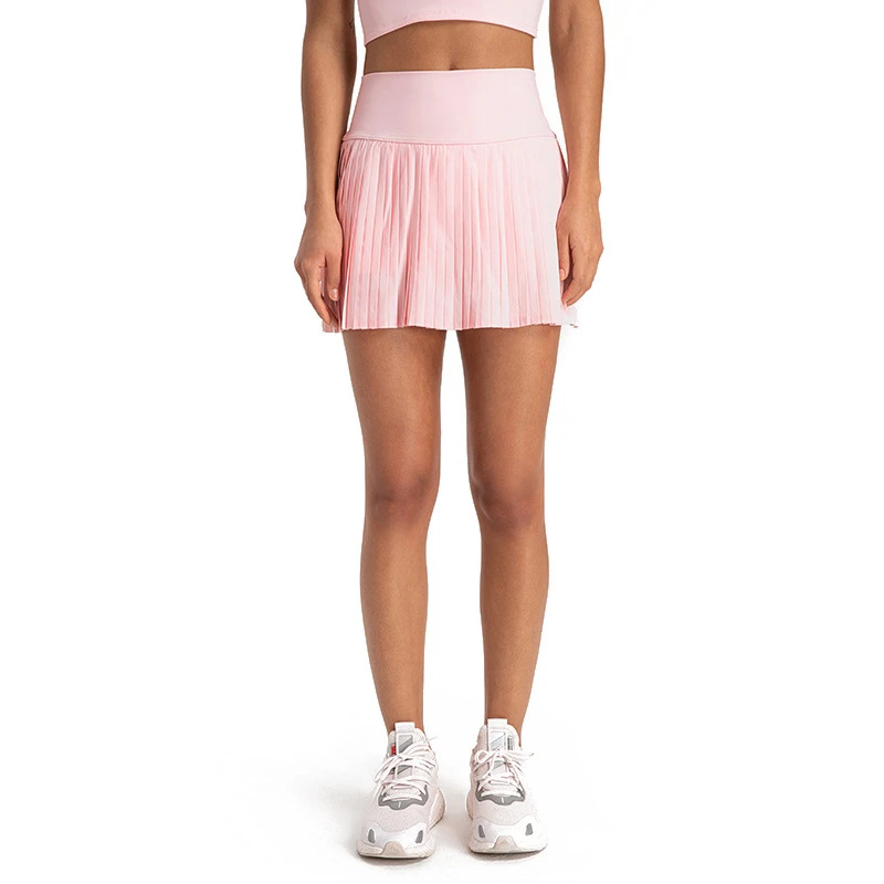 Sports Skirt Women Pleated Sports Tennis Skirts Women High Waist Yoga Fitness Short Skirt With Pockets Gym Golf Loose Mini Skirt With Pockets