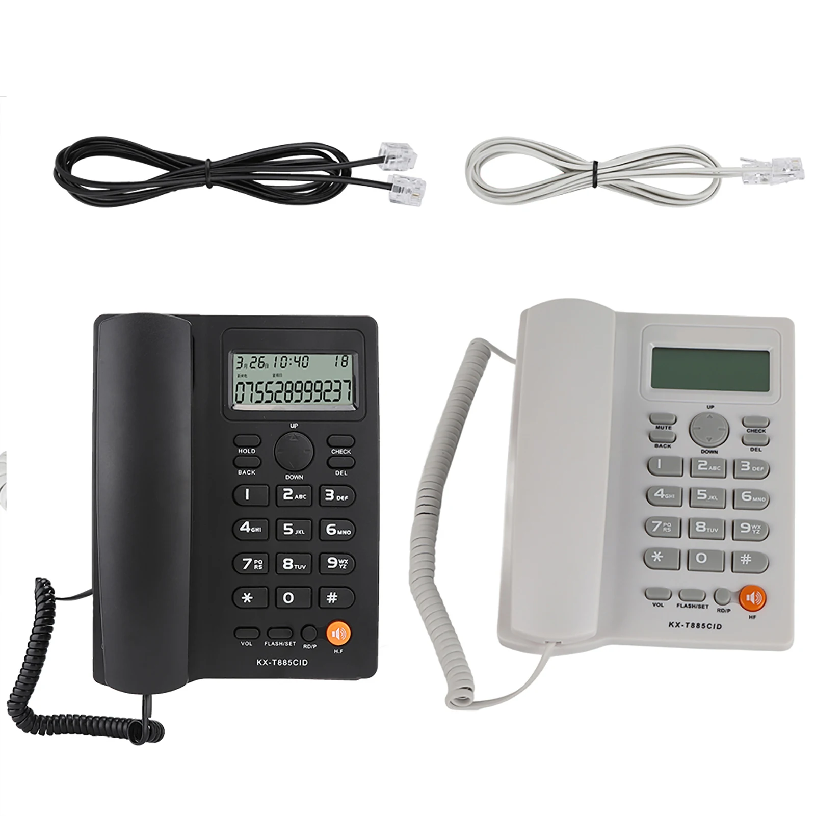Caller ID Telephone Desktop Corded English Landline Support Handsfree Calling Pause Hold Mute Function for Home Hotel Office