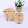 1PCs Small Basket Desktop Finishing Home Storage Bamboo Weaving Products Sundries Organizer Rattan Plant Box Wicker Basket 6