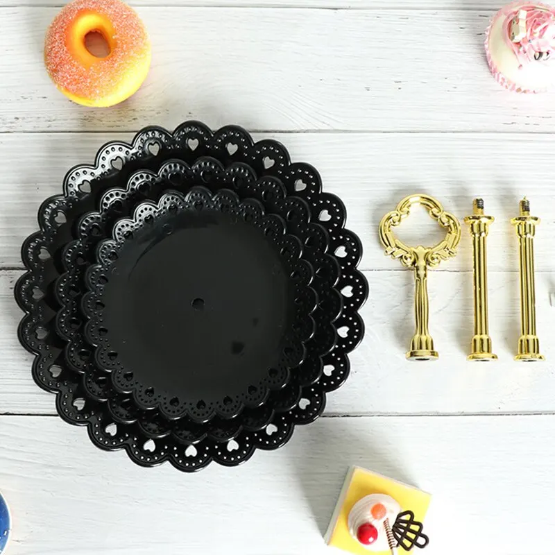 1PC European Dessert Table Fruit Tray Three Layer Cake Stand Rack For Wedding Party