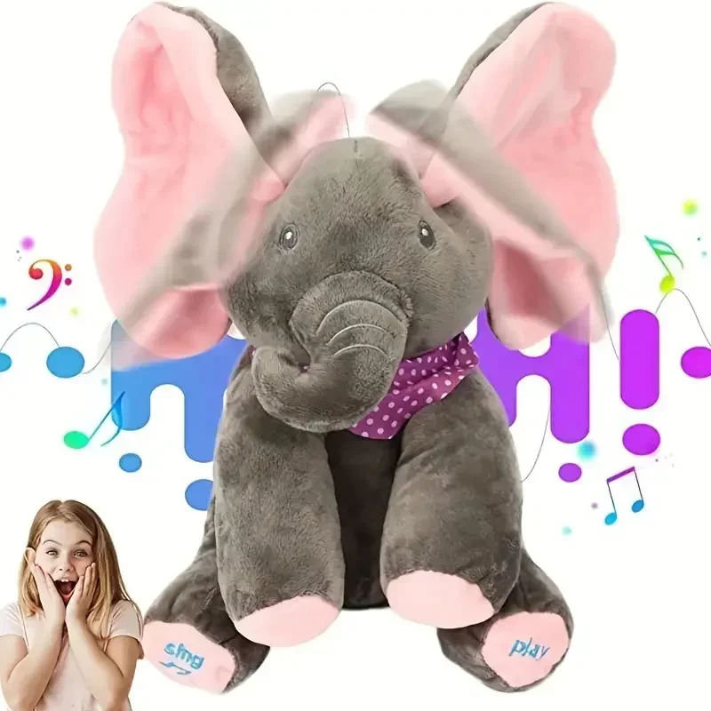 Hide-and-seek Elephant Plush Toy Baby Hide-and-seek Game Toy Singing Interactive Musical Toys Girls Birthday Gifts