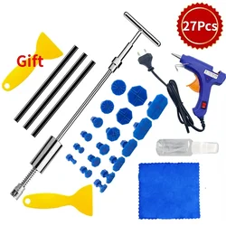 Auto Paintless Dent Repair Kit with Glue Gun - Professional Car Dent Remover and Puller Tool Set (Set 3-27Pcs)