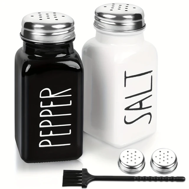 Farmhouse Salt And Pepper Shakers Set With Adjustable Lids, Modern Home  Country Kitchen Decor, Cute Shaker Set - AliExpress