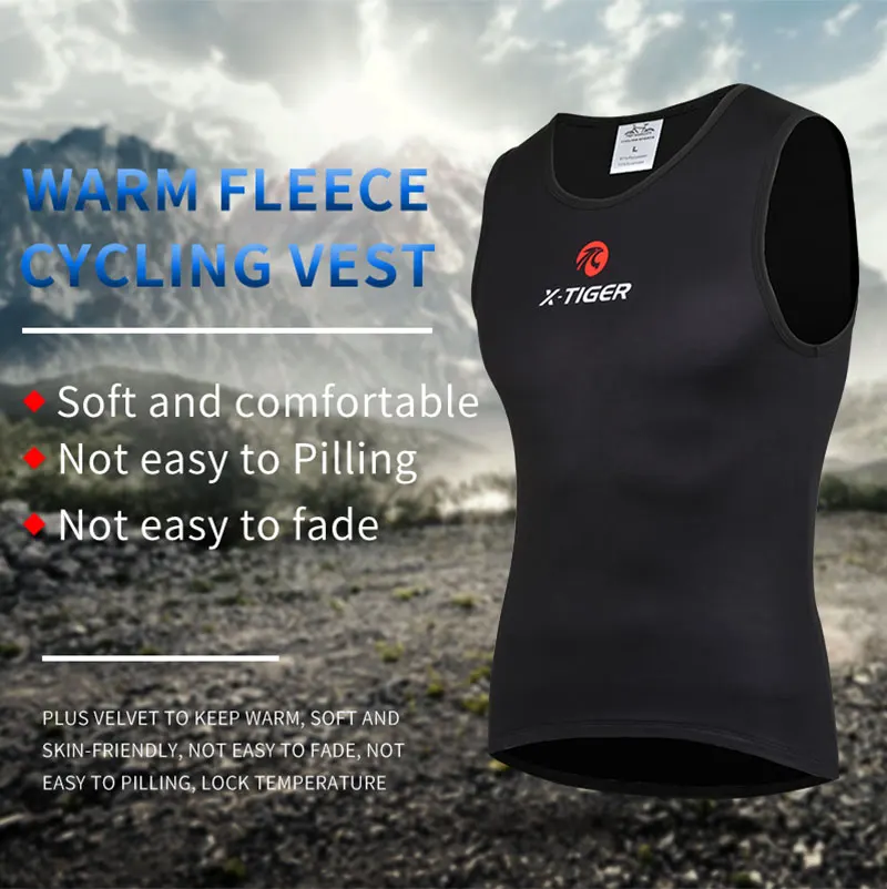 Description Picture 2 of itemX-TIGER Winter Cycling Base Layer Sleeveless Fleece Sports Bike Jerseys Shirt Warm Bike Underwear Bicycle Keep Warm