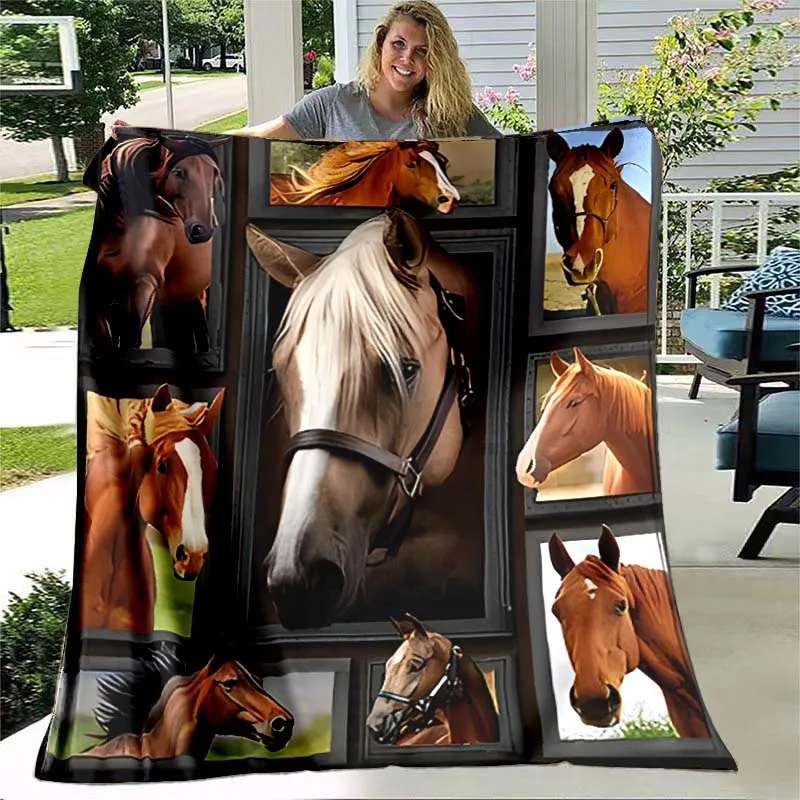 Fancy Horse Print Retro Horse Puzzle Living Room Bedroom Sofa Bed