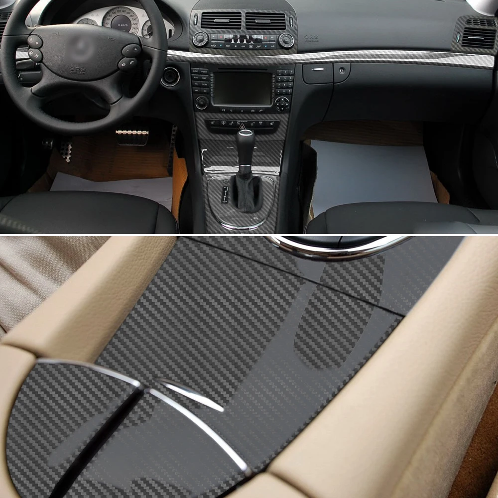 Für Mercedes E Klasse W211 2003-2008 Innen Zentrale Steuerung Panel Tür  Griff Carbon Faser Aufkleber Aufkleber Auto styling zugriffs - AliExpress