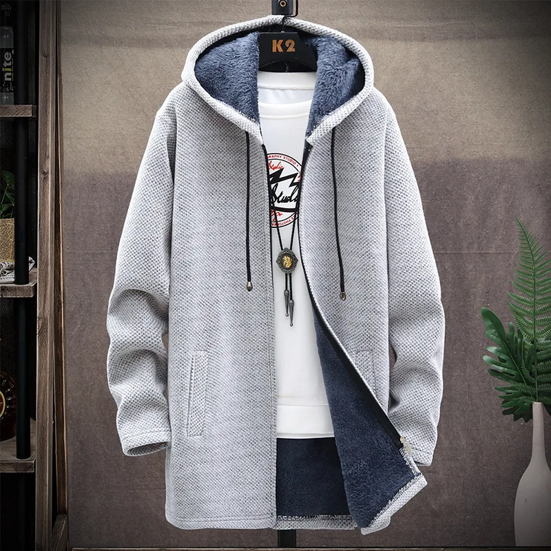 

Men Sweaters Coat Autumn Winter New Hot Warm Zipper Medium Long Cardigan Sweaters Man Casual Knitwear Sweatercoat Mens Clothes