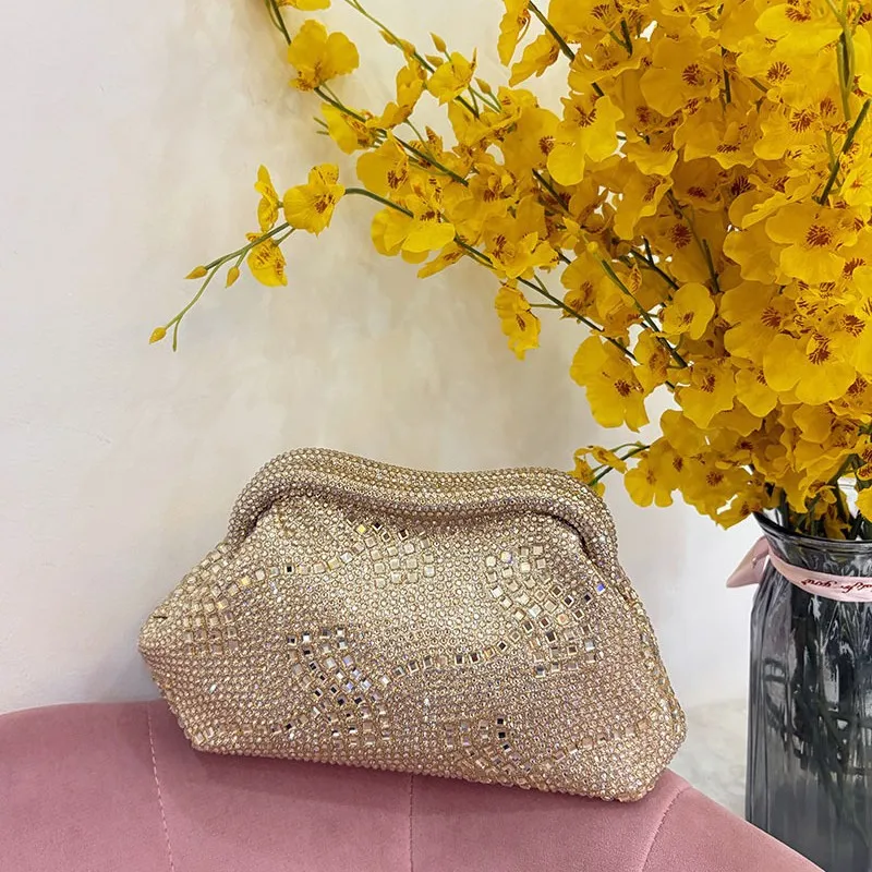 2025 Luxury Bling Shiny Color Diamonds Women Evening Clutch Purse High-end Wedding Party Banquet Handbag Glitter Crossbody Bag