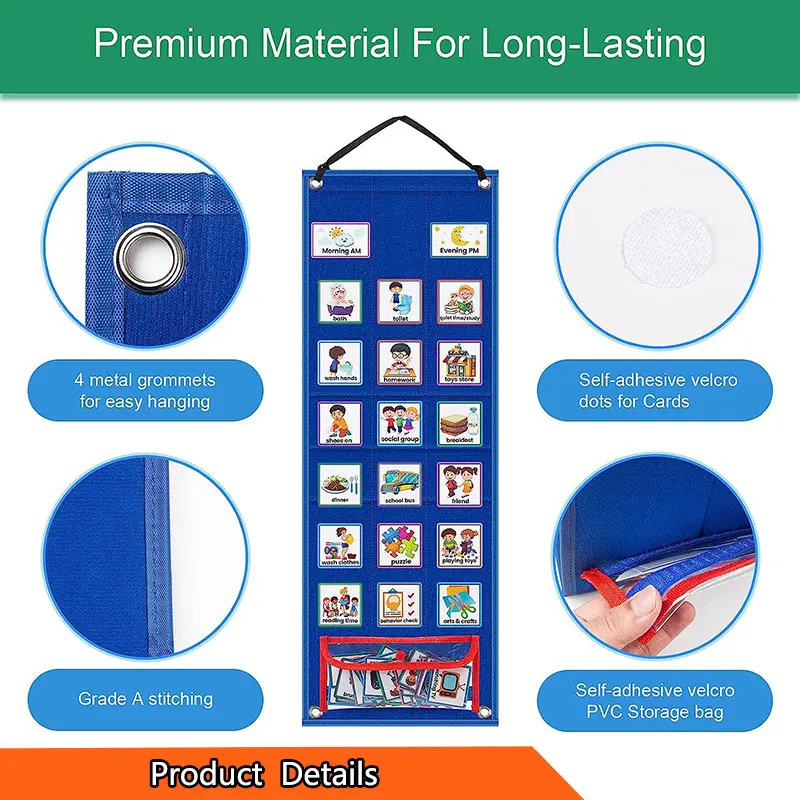 Polyester Kids Visual Schedule Learning Calendar Toy