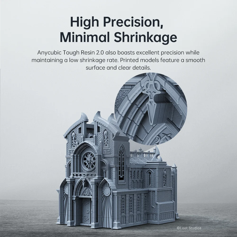 ANYCUBIC 터프 송진 2.0 405nm UV 송진, LCD 3D 프린터 재료, 인쇄하기 쉬운 고정밀, 무료 배송, 5kg