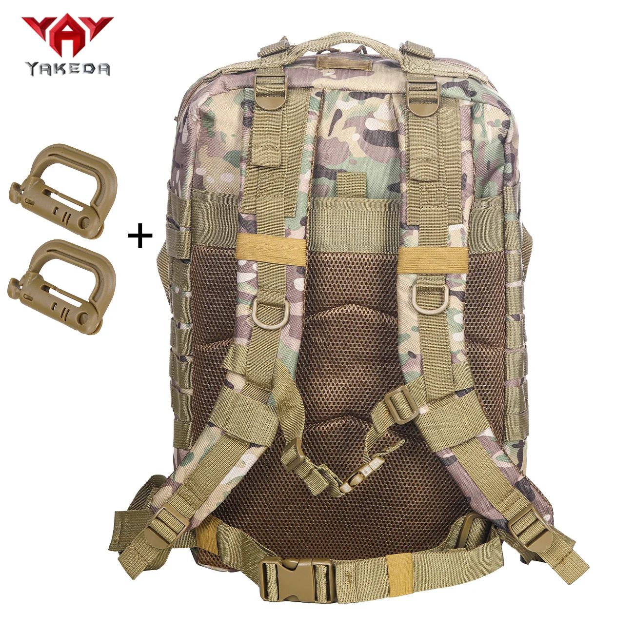 Waterproof Sports Backpack with Buckle and Emblem for Hiking