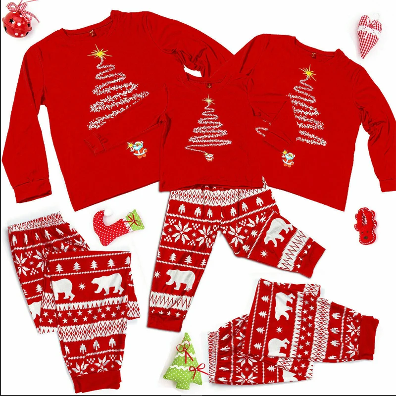 Family Christmas Pajamas 2023 Mother Father Kids Matching Clothes Look Outfit Mommy And Me New Year's Costumes Pyjamas 3