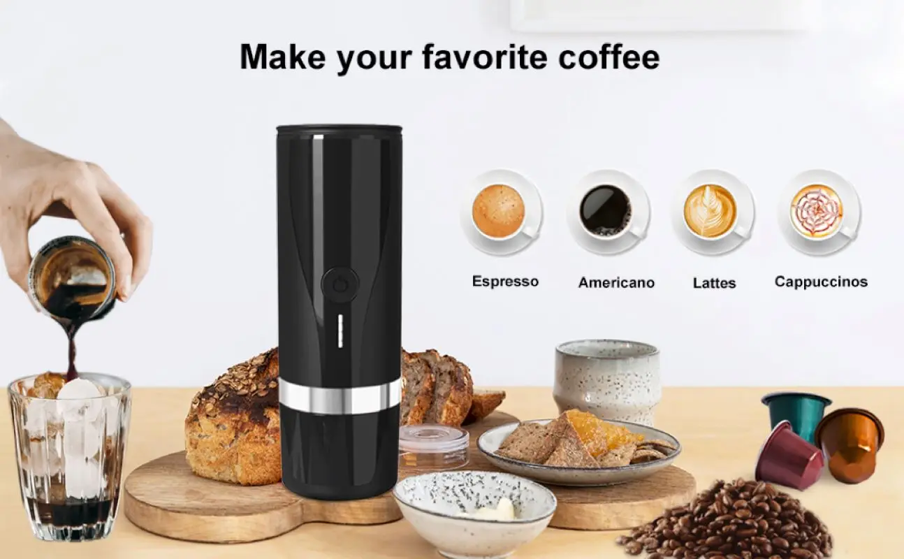 2024 New Portable Electric Coffee maker Ground Coffee Brewer Portable Coffee Machine Fit Coffee Powder and Coffee Capsule