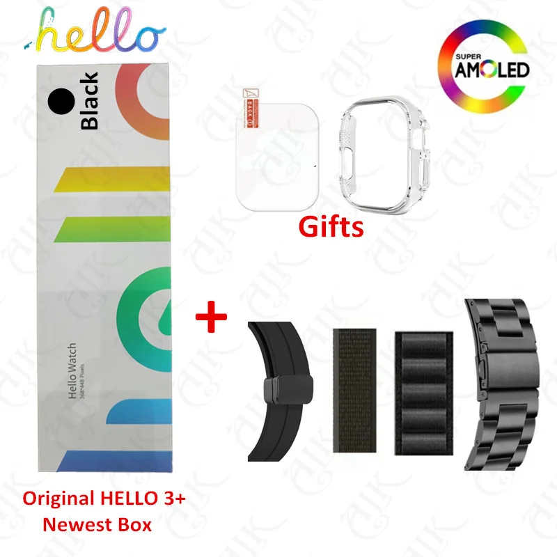 Hello Watch 3 Plus Ʈ Ʈġ, AMOLED, 1GB ROM, NFC ħ,  ȭ,  Ʈ ġ, IOS ȵ̵, 2024 