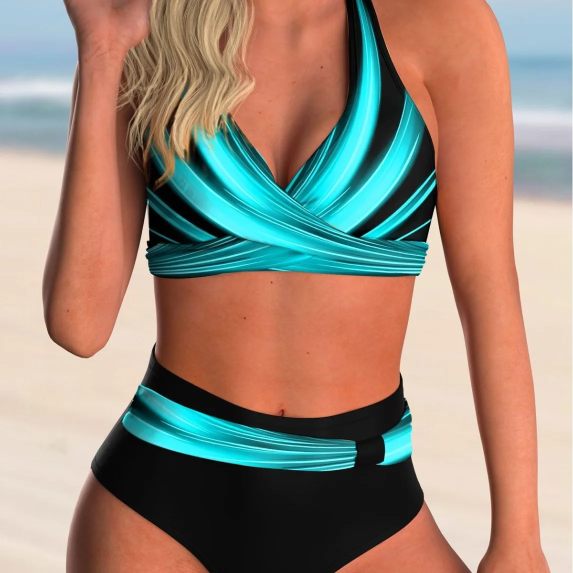 

2024 New European and American Style Fresh Split Swimsuit Women's Sexy Cross-Border Hot Bikini Swimsuit