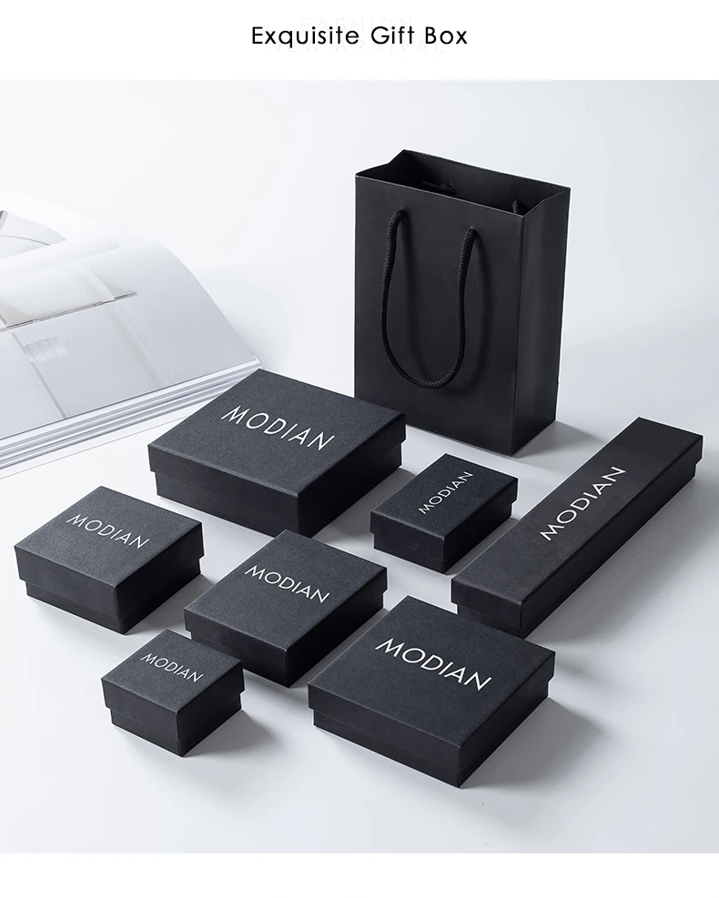 MODIAN Authentic 925 Sterling Silver Geometric Rectangle Natural Opal Jewelry Sets Rings Earrings For Women Wedding Jewelry