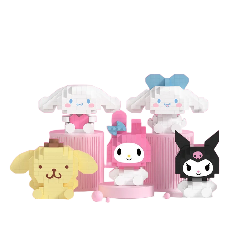 Hello Kitty Building Block Sanrio Anime Figure Kuromi Assembled Toys Decorative Ornament Model My Melody Children's Puzzle Gifts