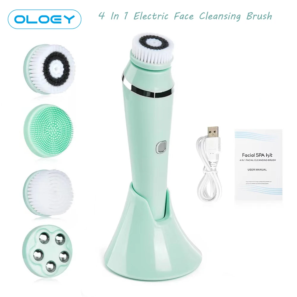 4 In 1 Electric Facial Cleanser Massage Wash Auto Rotating Face