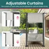 3-Seat Patio Swing Chair,Outdoor Patio Swing Bed with Adjustable Curtains,Porch Swing Bed for Balconies, Gardens and Poolside 4