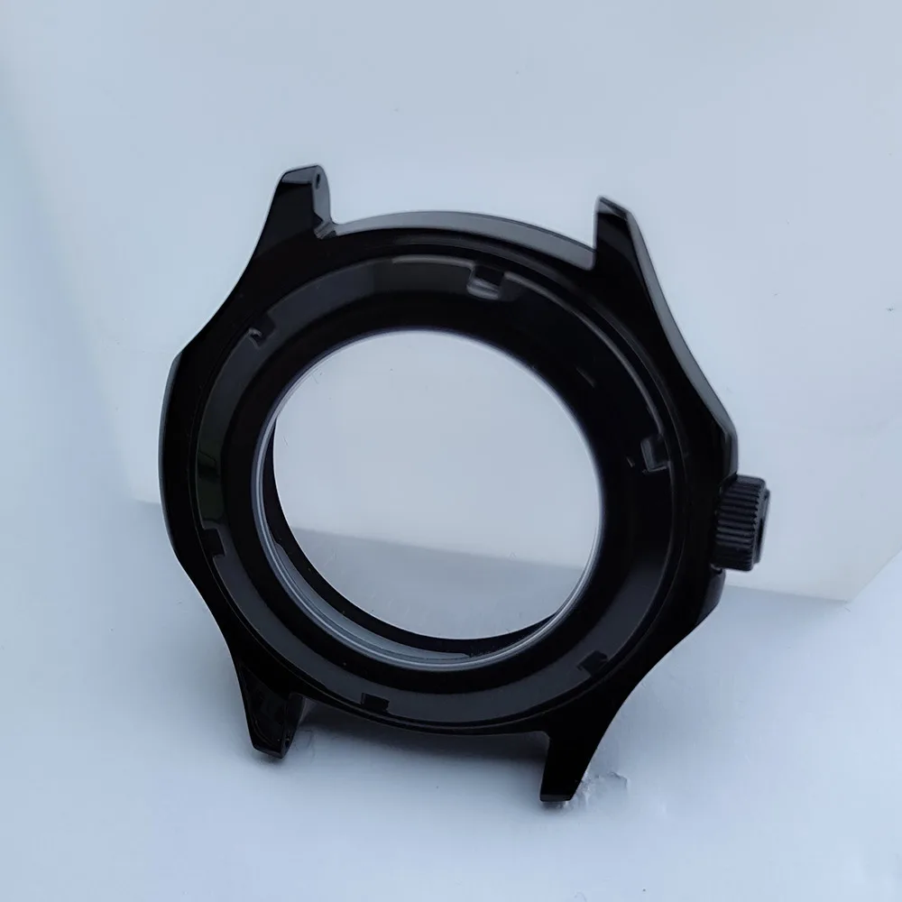 Black Steel Watch Case with Sapphire Glass and Chapter Ring, 39.5mm