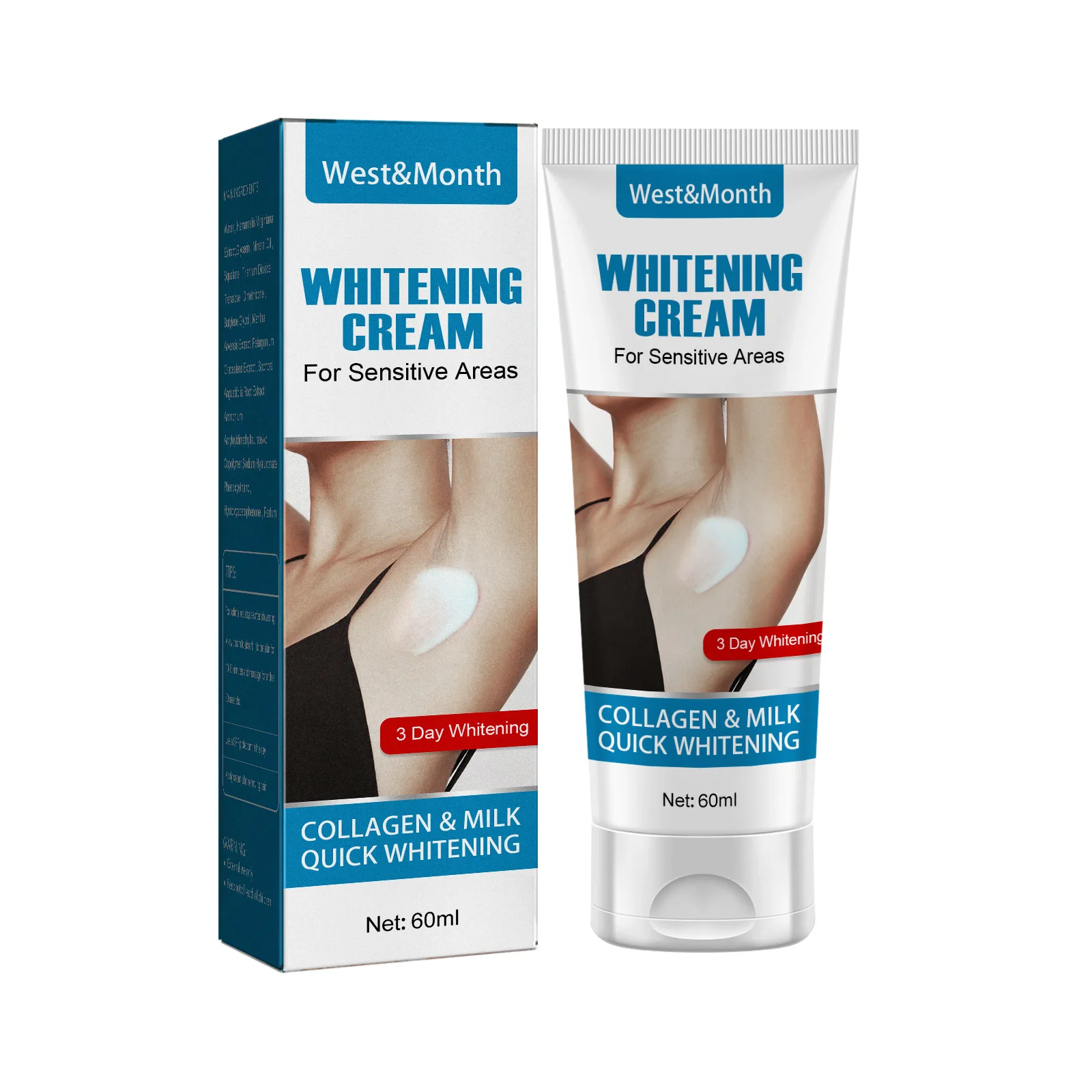 Body Lightening Cream Bleach Underarm Joints Elbows Knee Thighs Dark Skin Removal Brighten Private Parts Melanin MoisturizeCream 2