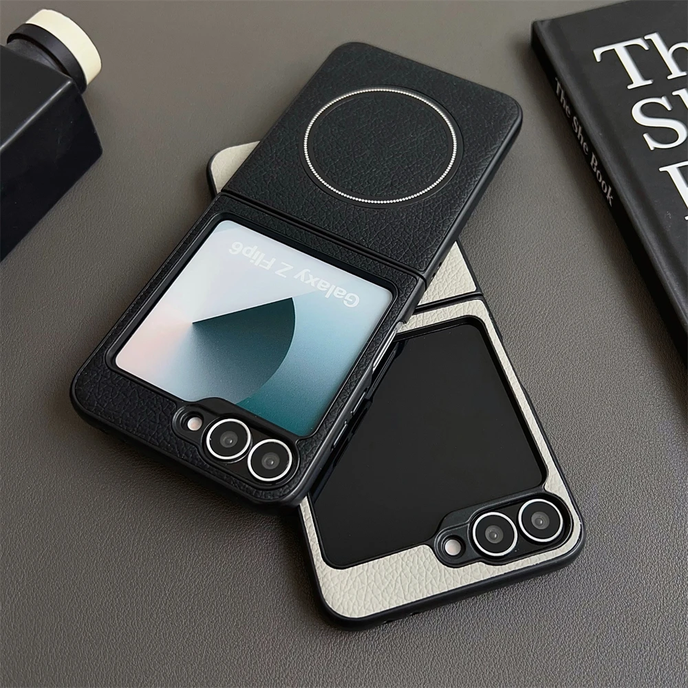 Lychee Magnetic Leather Matte Ultra-Thin Folding Shockproof Bumper Case