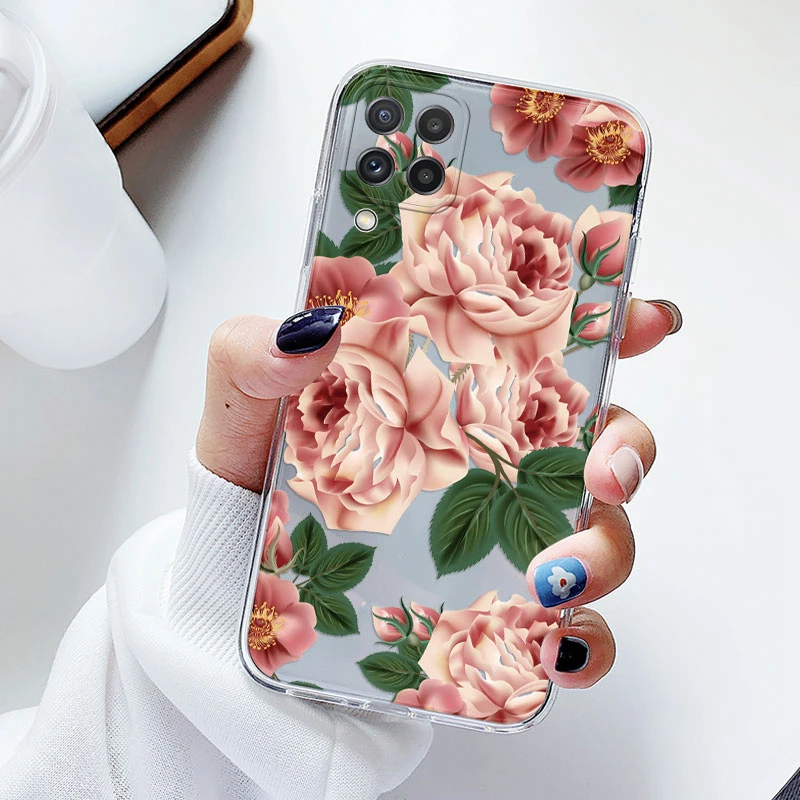 Floral Silicone Transparent Soft Phone Case with TPU Flower Design