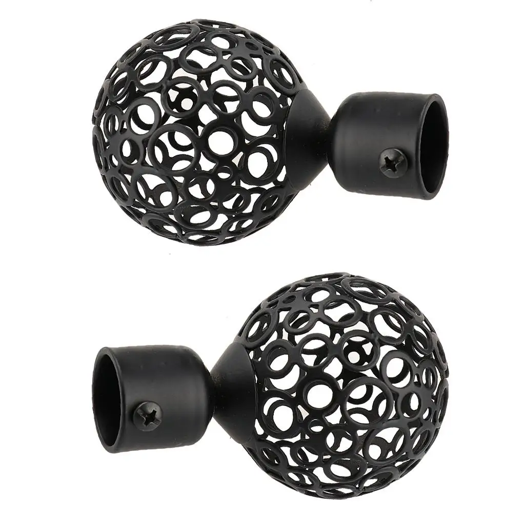 Decorative End Caps 22mm Curtain Rods 3# Black