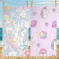 Cute Unicorn Towel Microfiber Beach Towel Absorbent Quick dry Soft Yoga Swimming Resort Mountain Climbing Towel 1